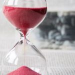 Time Management - Clear Glass with Red Sand Grainer