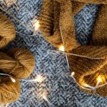 Yarn Needles - Brown Yarn on Gray Textile