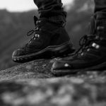 Hiking Boots - Monochrome Photo of Person Wearing Black Shoes