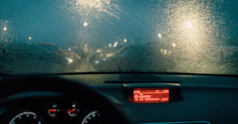 Dashboard Lights - Photo of Windshield During Rainy Weather