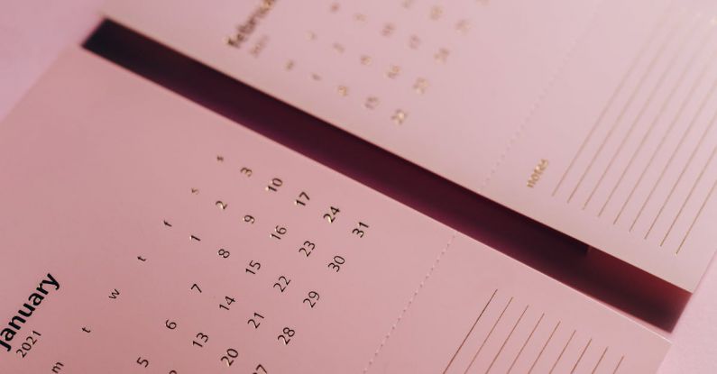 Calendar Date - Calendar with inscriptions and numbers on office table