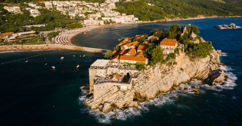 Luxury Resort - Aerial View of Aman Sveti Stefan Hotel in Montenegro