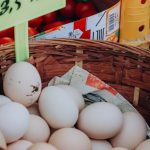 Future Retail - A basket of eggs and tomatoes at a farmers market